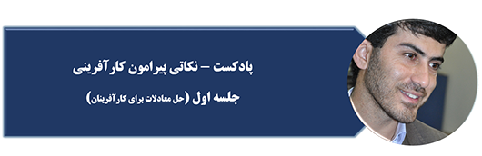 علی عظیمی فرد - نکاتی پیرامون کار آفرینی - جلسه اول - حل معادلات برای کار آفرینان - شیوه های حل مسئله در کار آفرینی و مدیریت دانش